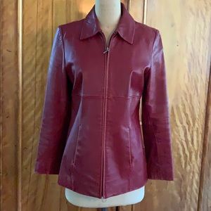 Kenneth Cole Reaction Lipstick Red Leather Jacket